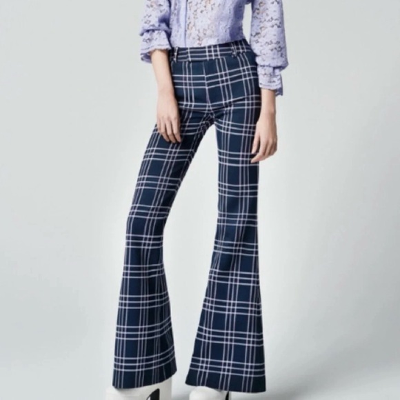 Plaid Flare Pants for Women - Picture 1 of 7